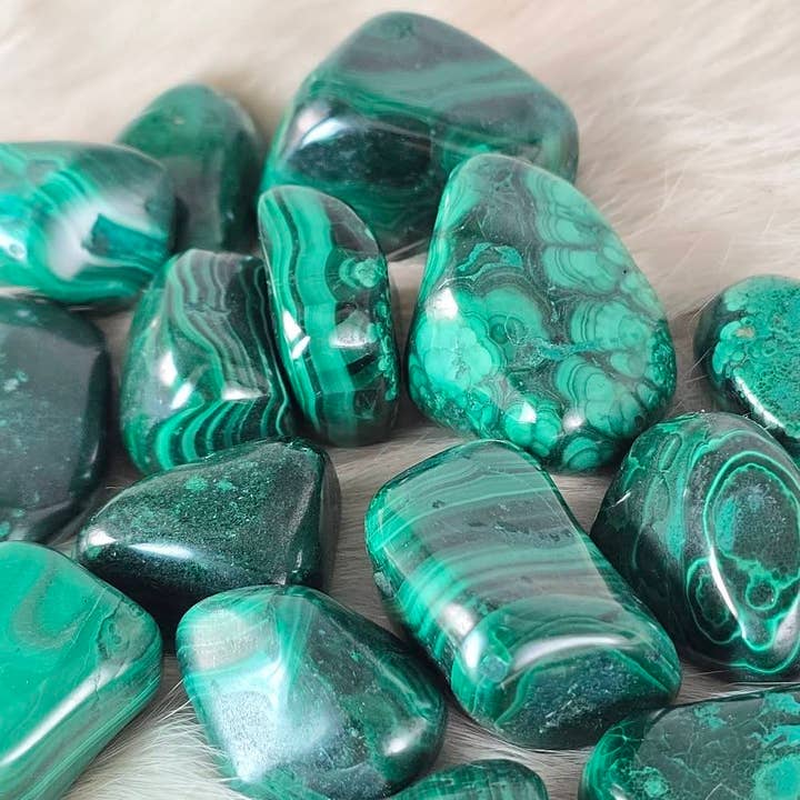 Aquamarine Daydream Wholesale - Wholesale Spiritual Stone/Crystal - 1 lb. Malachite Tumbles ~ Polished Bulk Crystals ~ Minerals1