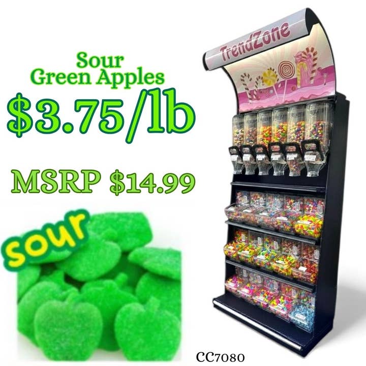 Bulk Candy Gummies – Sour Green Apples for wholesale by Trend Zone