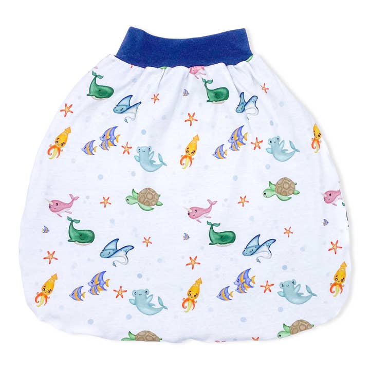 Barboteuse bio HAPPY FRIENDS & mousseline Deep Navy pour la vente par luftabong
