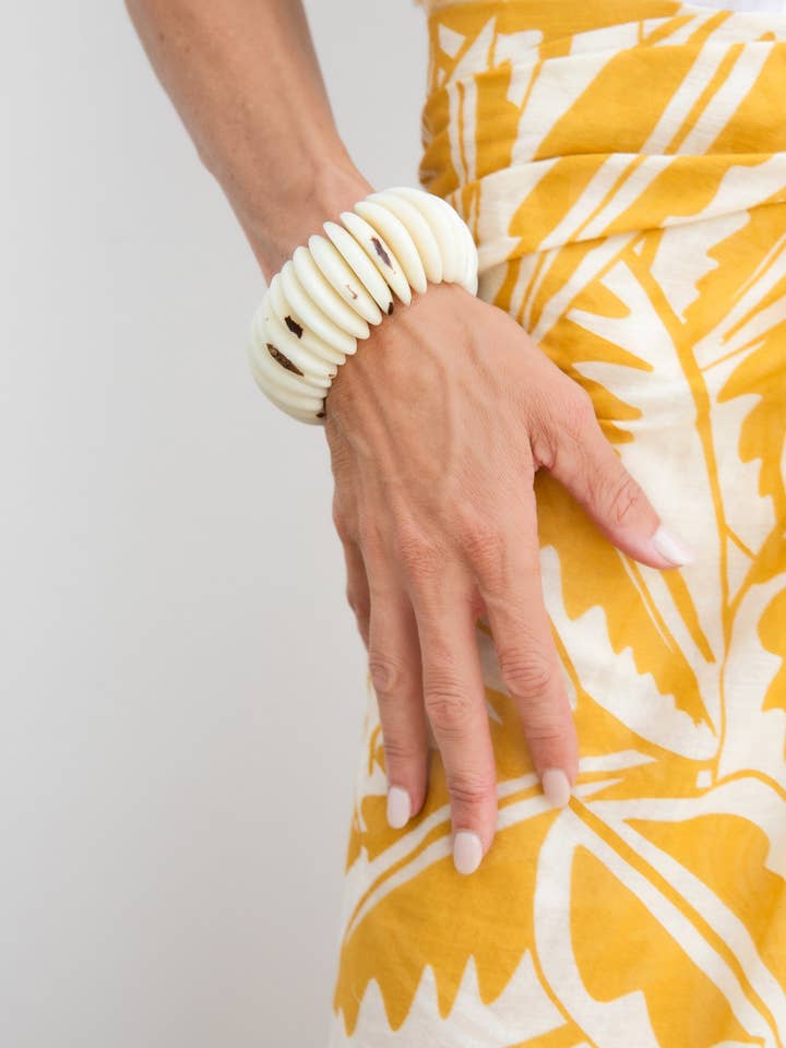Palm Ivory Bangle - Tulum for wholesale by BECASA