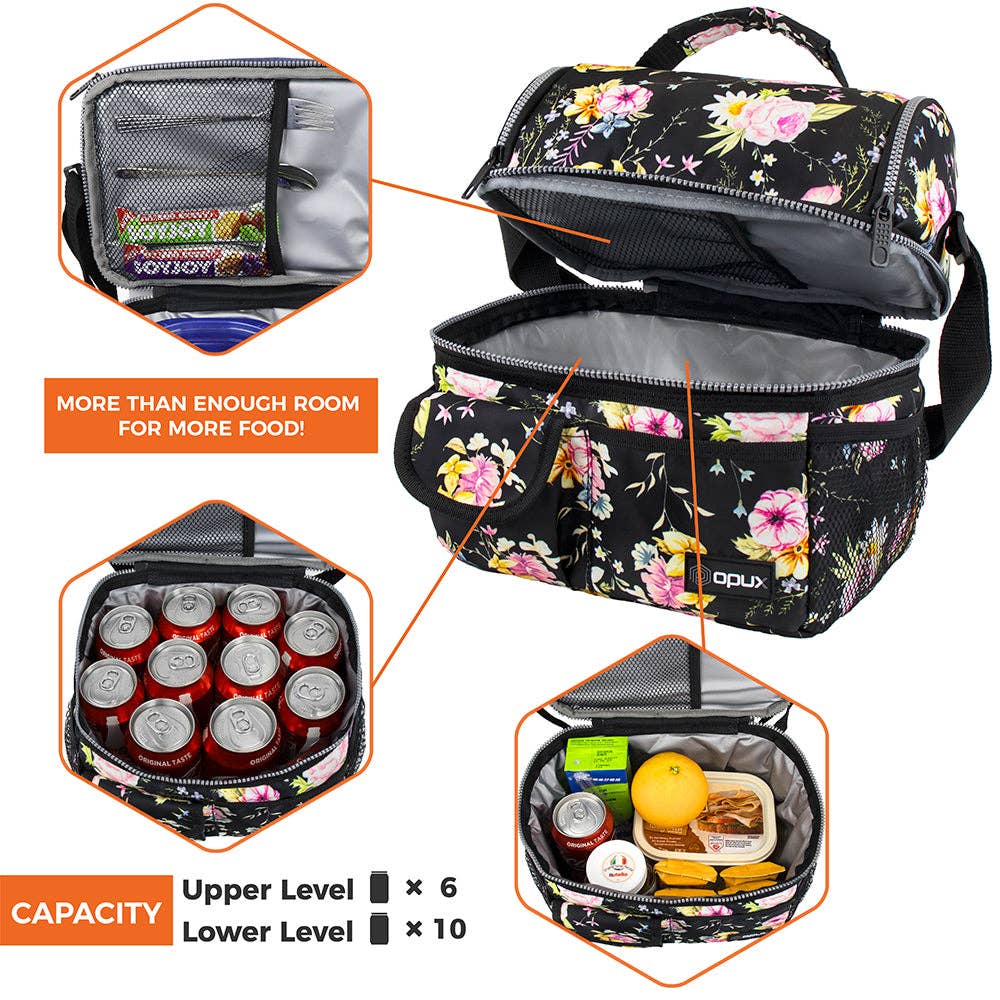 OPUX - Wholesale Lunch Bag/Box - Two-Sided Double Deck Insulated Lunch Box - 16 Cans36