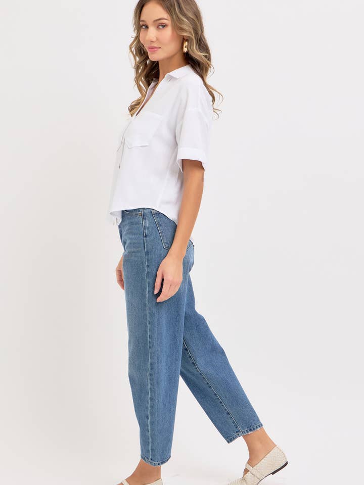 Sweet Lovely by Jen - Wholesale Button Down Shirt - Women's - LINEN BLEND BUTTON DWON CASUAL SHIRT27