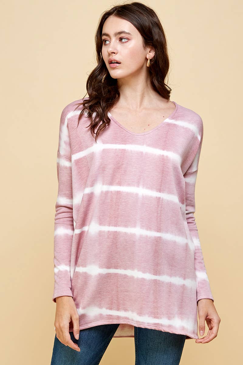 LA FIESTA – wholesale Tunika - Dam – TIE-DYE PRINT V-RINGAD TOPP1