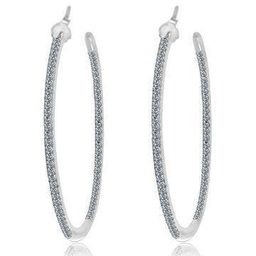 Double View Hoop Zirconite Cubic Zirconia Earrings Sterling for wholesale by Diamond Veneer Travel Jewelry