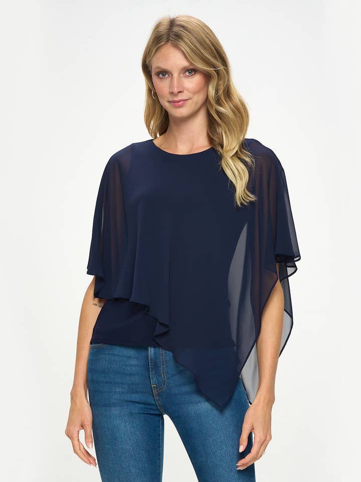 07/2004 - Wholesale Blouse - Women's - Asymmetrical Chiffon Flowy Top1