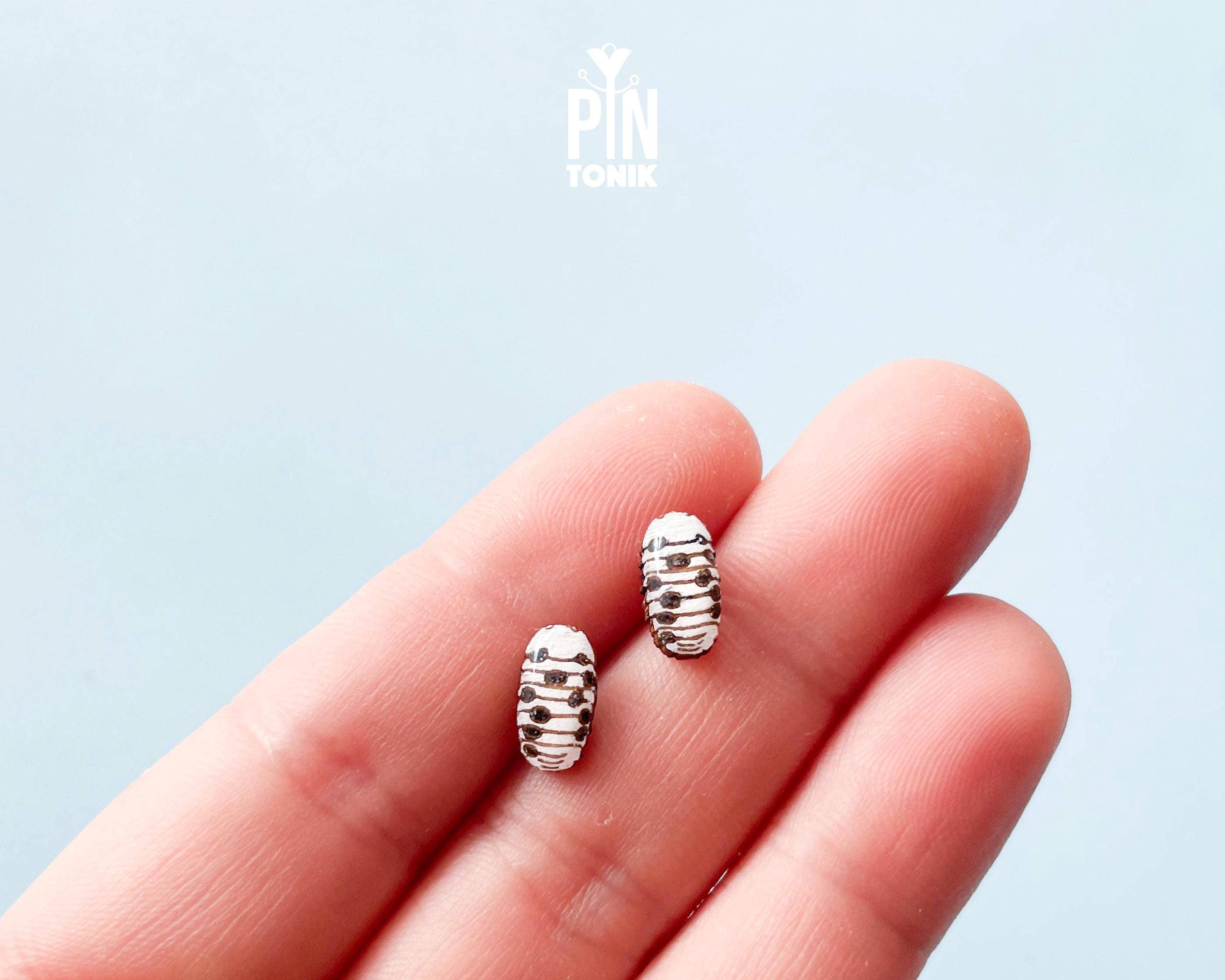 PinTonik - Wholesale Stud/Post Earrings - Isopod Earrings - Quirky Pill Bug Costume Jewelry3