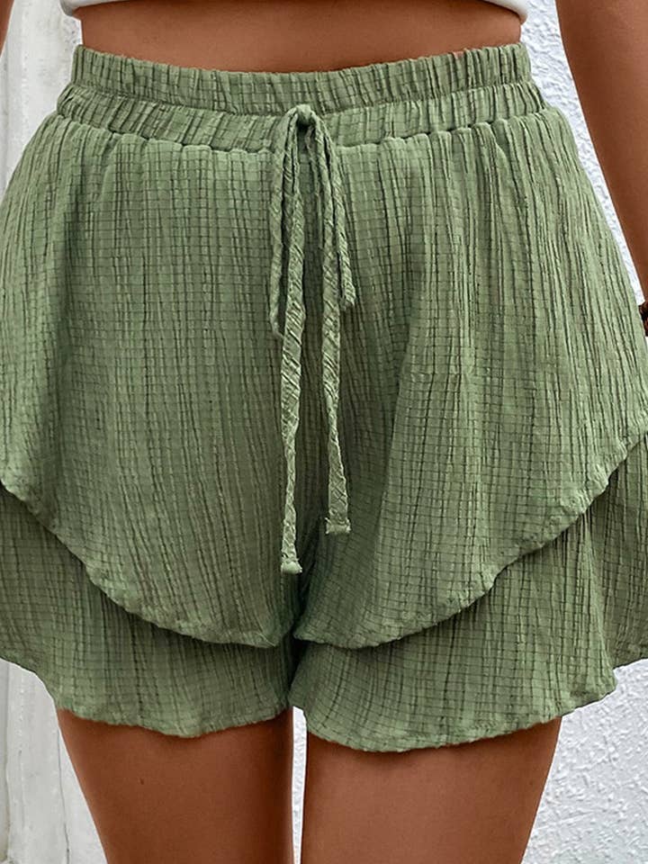 NINEXIS - Wholesale Shorts - Women's - CWBSP0320_DOUBLE LAYERED ELASTIC WAIST SHORT PANTS2