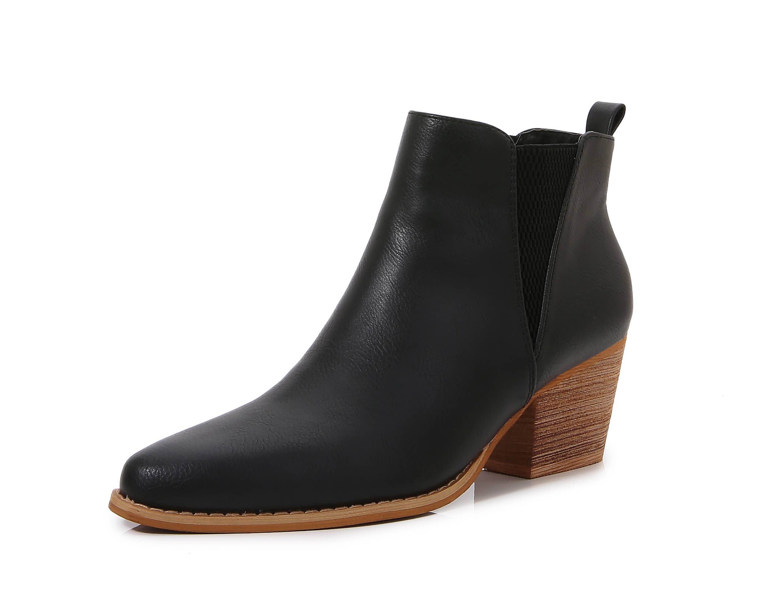 Shop Lev - Wholesale Booties - Women's - [PACK] Women Wooden Heel Slip on Casual Ankle Boots2