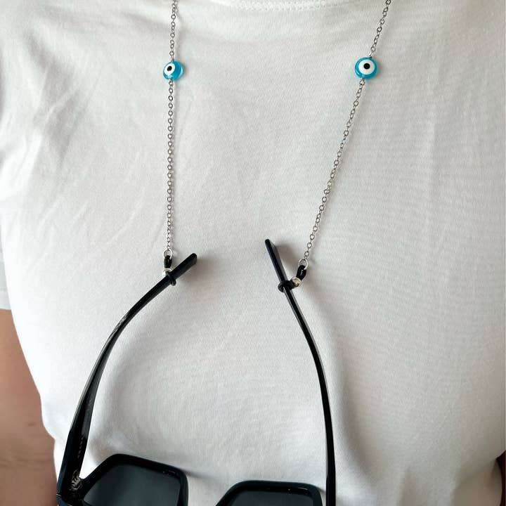 Christina Christi – Großhandel Sonnenbrillen-/Brillenband – Herren – Brillenkette Männer, Silberne Brillenkette, Herren Brillen Cha2