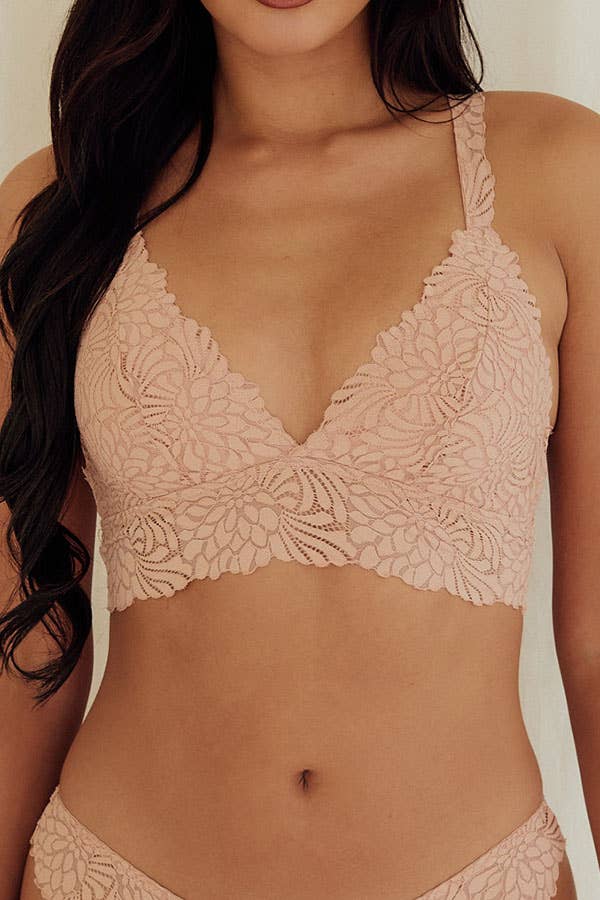 Best Underwear Line – wholesale Bralette - Dam – Youmita Floral Lace Trådfri Comfort Bralette-YM-90025-BLT1