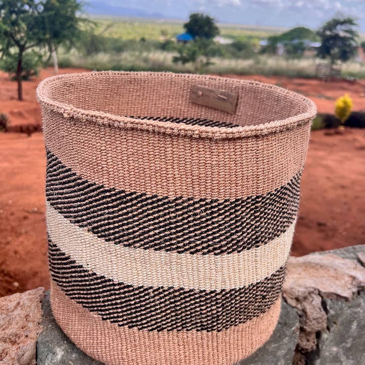 Crafts by Solid - Wholesale Basket - Hadithi Zebra Basket - Practical Weave