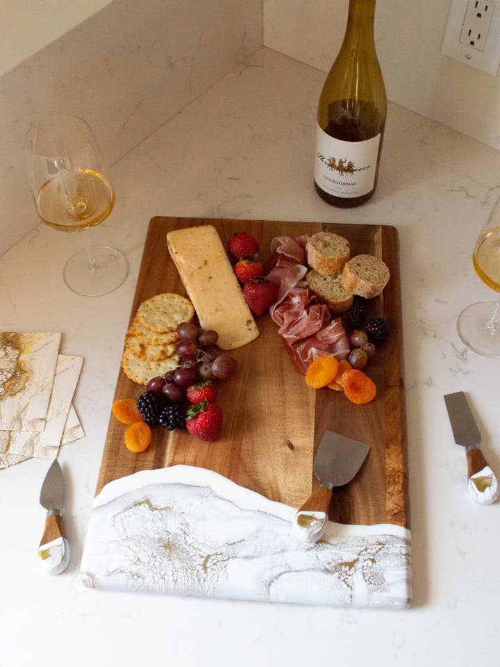 Charcuteribræt i harpiks - Skærebræt 30,5 x 45,7 cm - Ingen toldafgifter! for engroshandel hos Lynn & Liana Designs