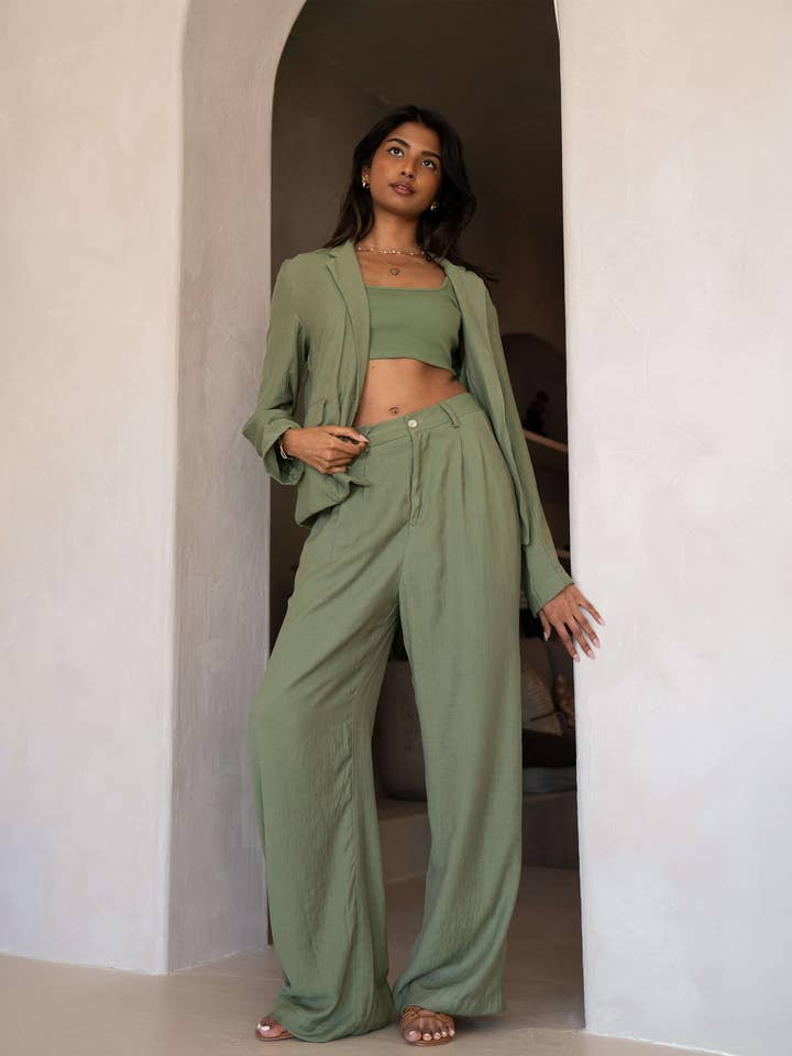 De Menton Linnen Broek met Wijde Pijpen voor wholesale door Sun & Sanctuary