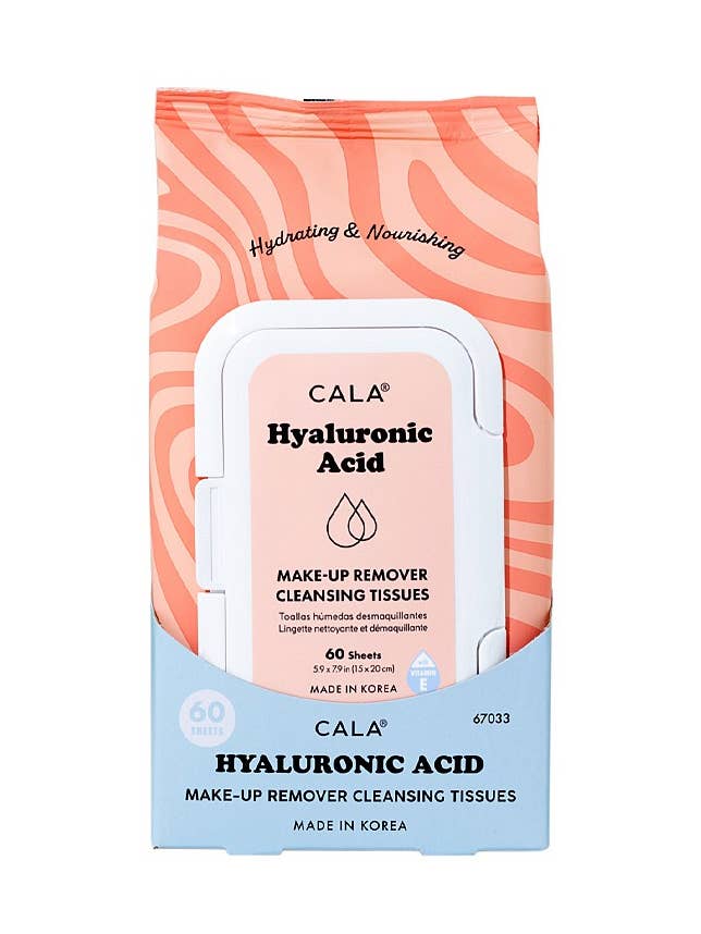 CALA 67033 Hyaluronic Acid 60 Makeup Remover Tissue - 3pc for wholesale by PINEAPPLE Beauty