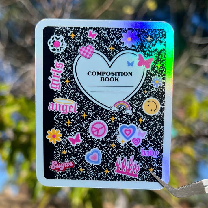 Autocollant imperméable pour carnet de composition Nostalgia des années 90 pour la vente par September Sky Stickers