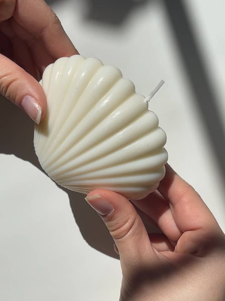 Seashell Soy Candle for wholesale by Oddly Brewed