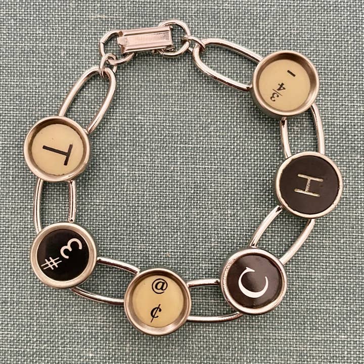 Joy Sparks Designs - Venta al por mayor Pulseras de abalorios/colgantes - Pulsera para llave de máquina de escribir con espacios