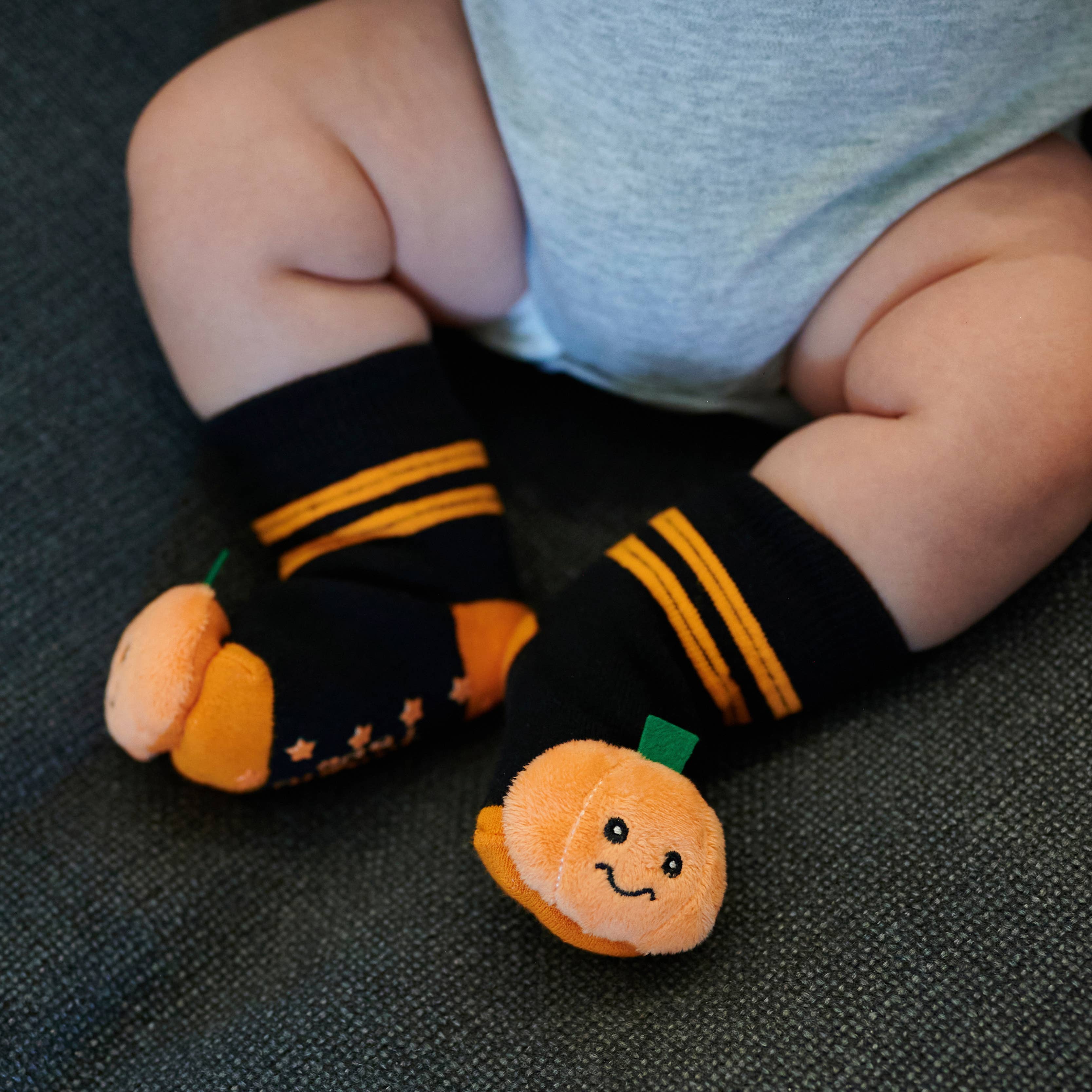 Boogie Toes - Vente Chaussettes – enfant et bébé - Chaussettes Hochet Pumpkin Halloween Boogie Toes7