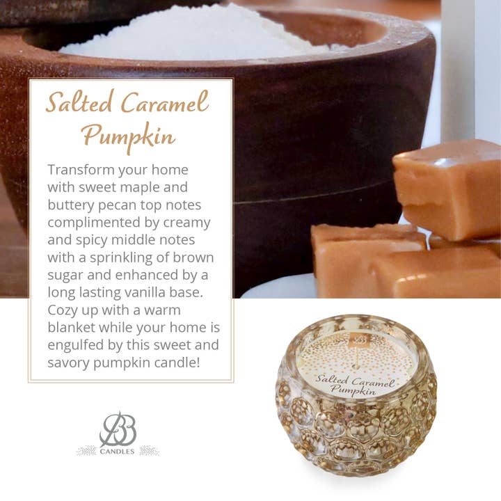 BB CANDLES - Wholesale Jar/Filled Candle - BB Illumination Holiday Collection-9oz-Salted Caramel Pumpki