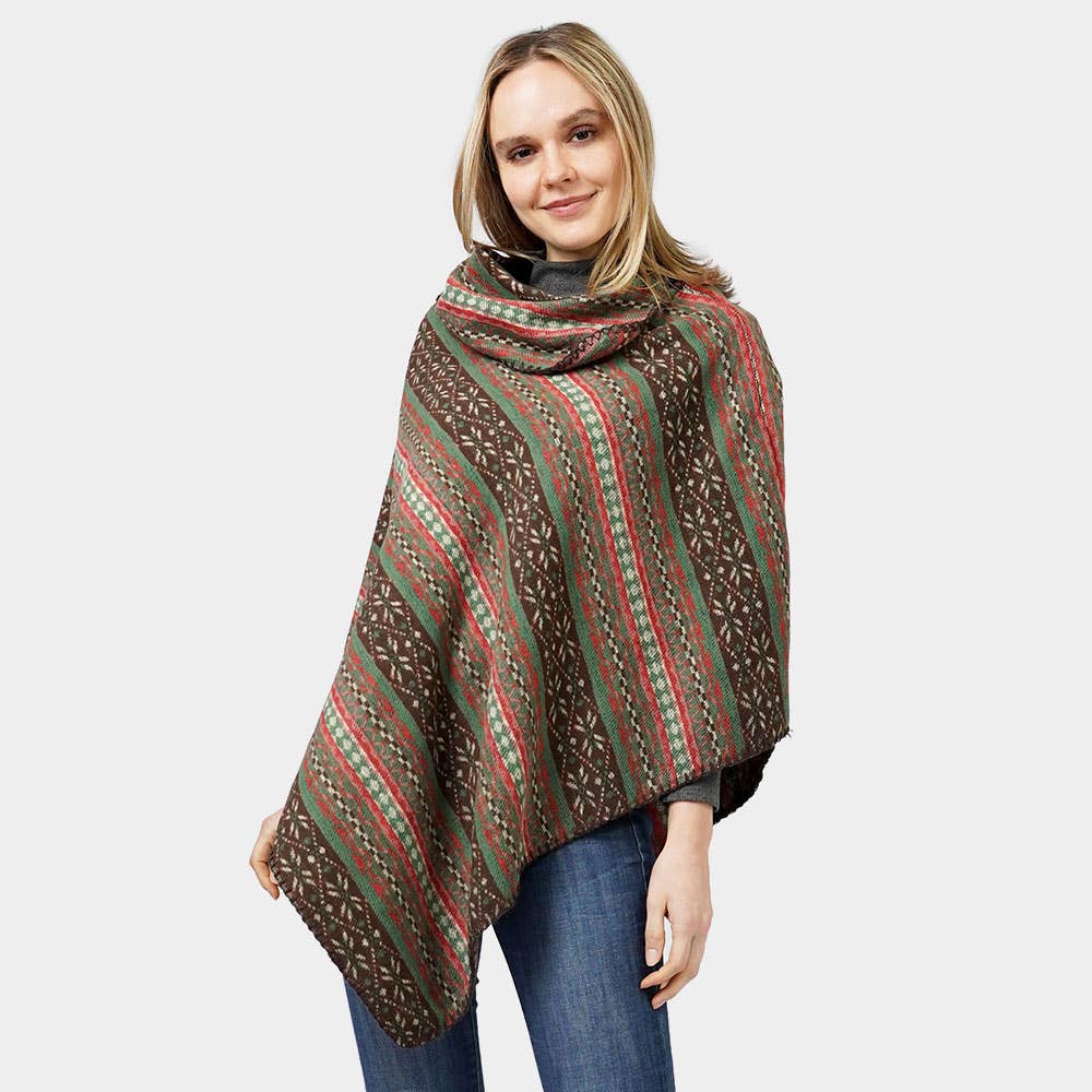 Sensibling Corp. - Wholesale Poncho - Women's - Ethnic Patterned Poncho3