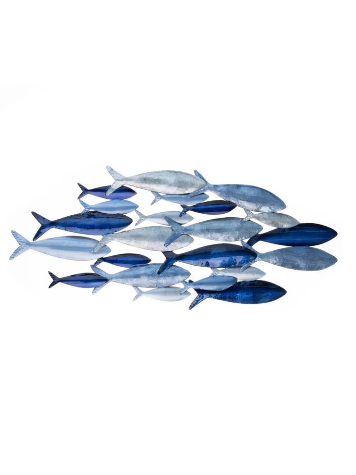 Shoal In Blues Wall Art for wholesale by Shoeless Joe Ltd