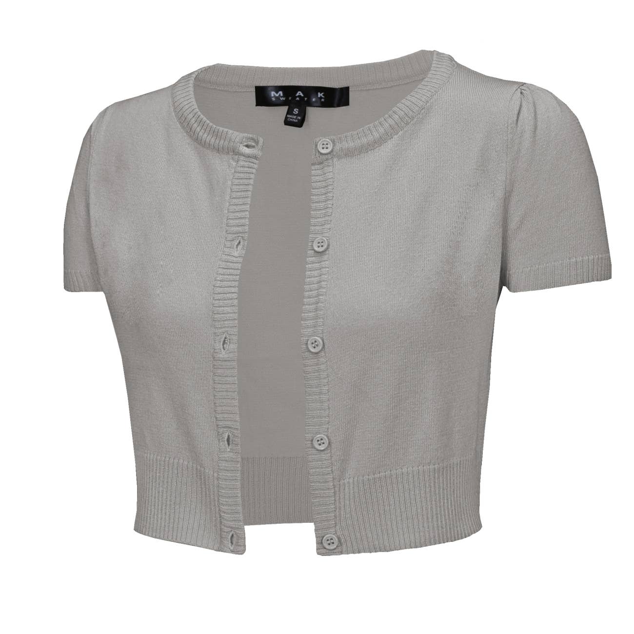 Mak - Vente Cardigan – femme - Cardigan court à col rond à manches courtes CB053610