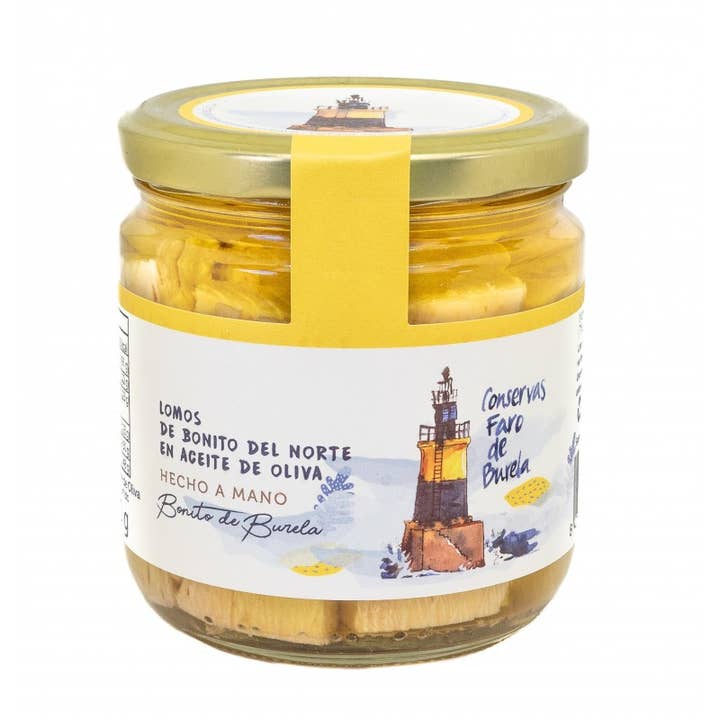 Loins of Bonito del Norte de Burela in olive oil for wholesale by Conservas Faro de Burela