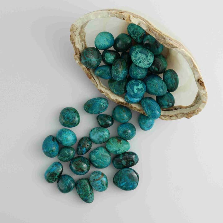 1kg Chrysocolla Tumbles for wholesale by Mi Esperanza Minerals