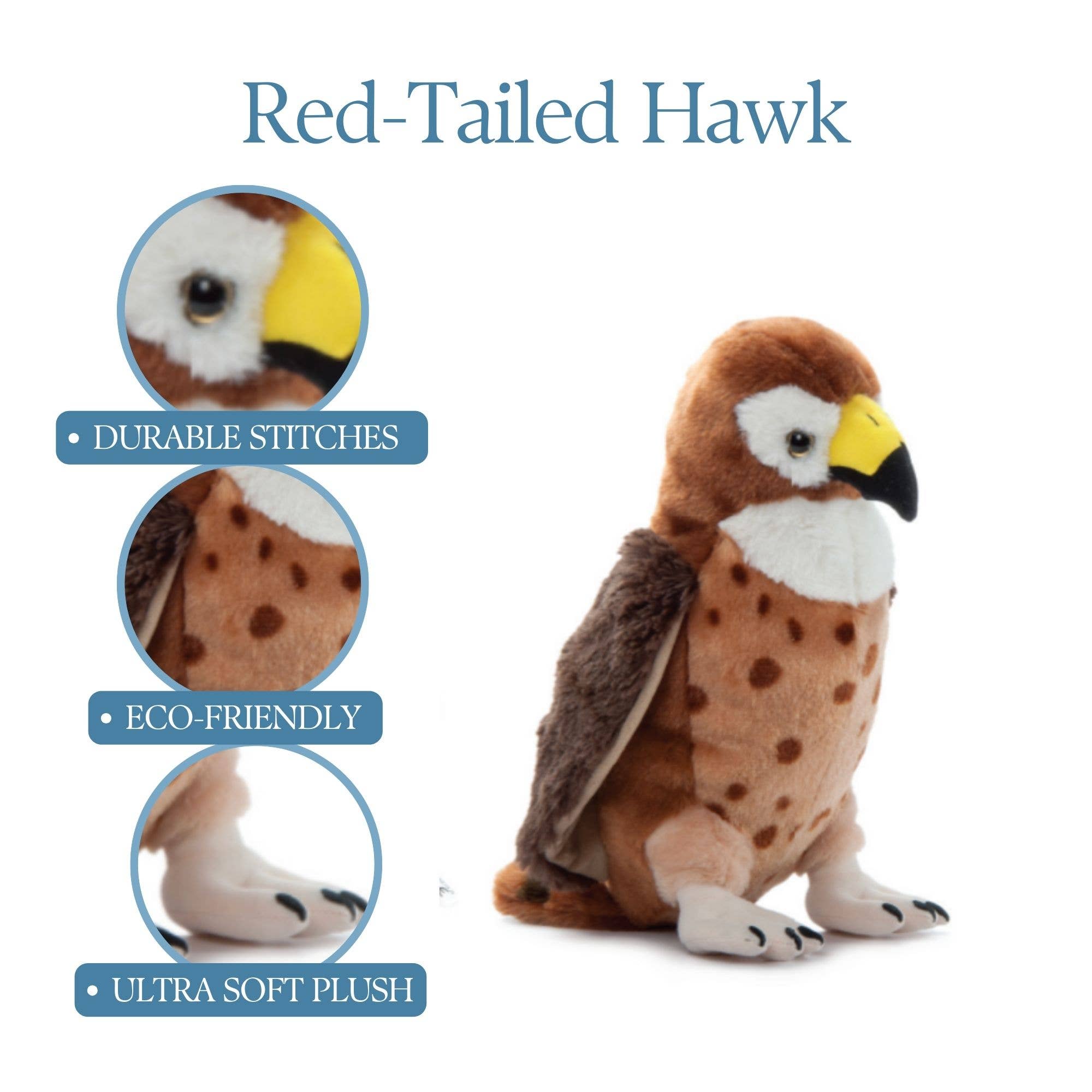 The Petting Zoo - Wholesale Stuffed/Plush Toy - Kids & Baby - 12" (30cm) Wild Onez Red-tailed Hawk Hawk Bird wild life3