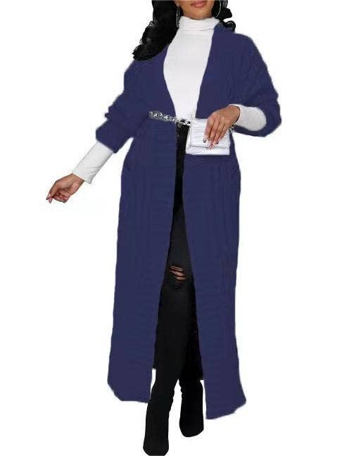 Rosa Clothing - Wholesale Cardigan - Women's - Multicolored Long coat knit cardigan20
