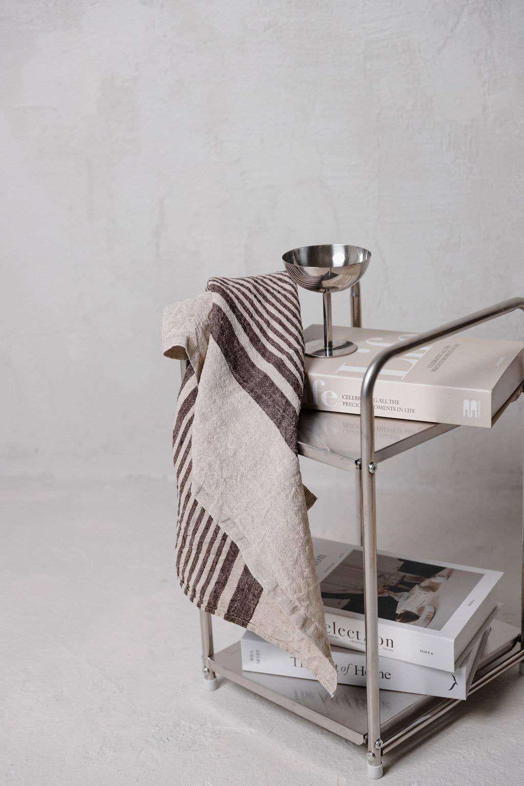 dodesign - Wholesale Tea Towel - Linen Tea Towel  (dish towel) / Mocha brown striped4