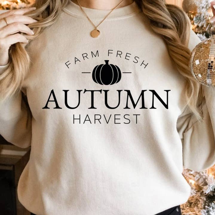 Farm Fresh Autumn Harvest Crew Sweatshirt for wholesale by Peach Closet