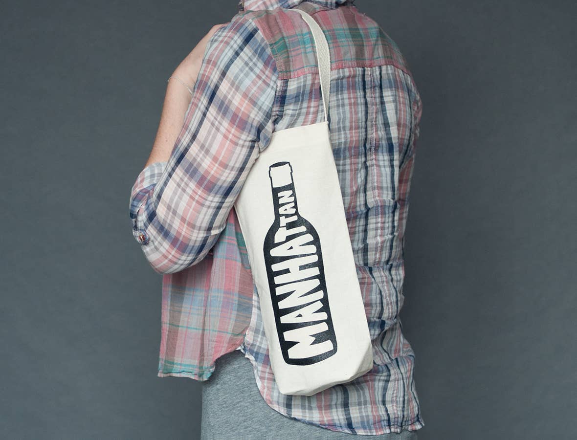 Maptote - Wholesale Wine Tote - Manhattan Single Wine Totes - USA Made Cotton Canvas Bag2