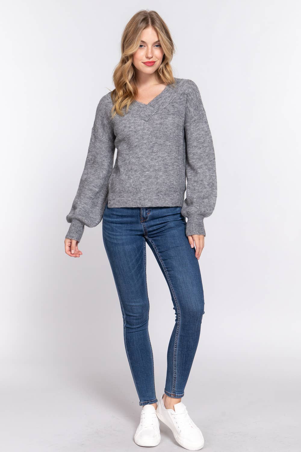 Active Basic | Active USA – Engroshandel Pullover - Dame – Striktrøje med langærmet dobbelthals3