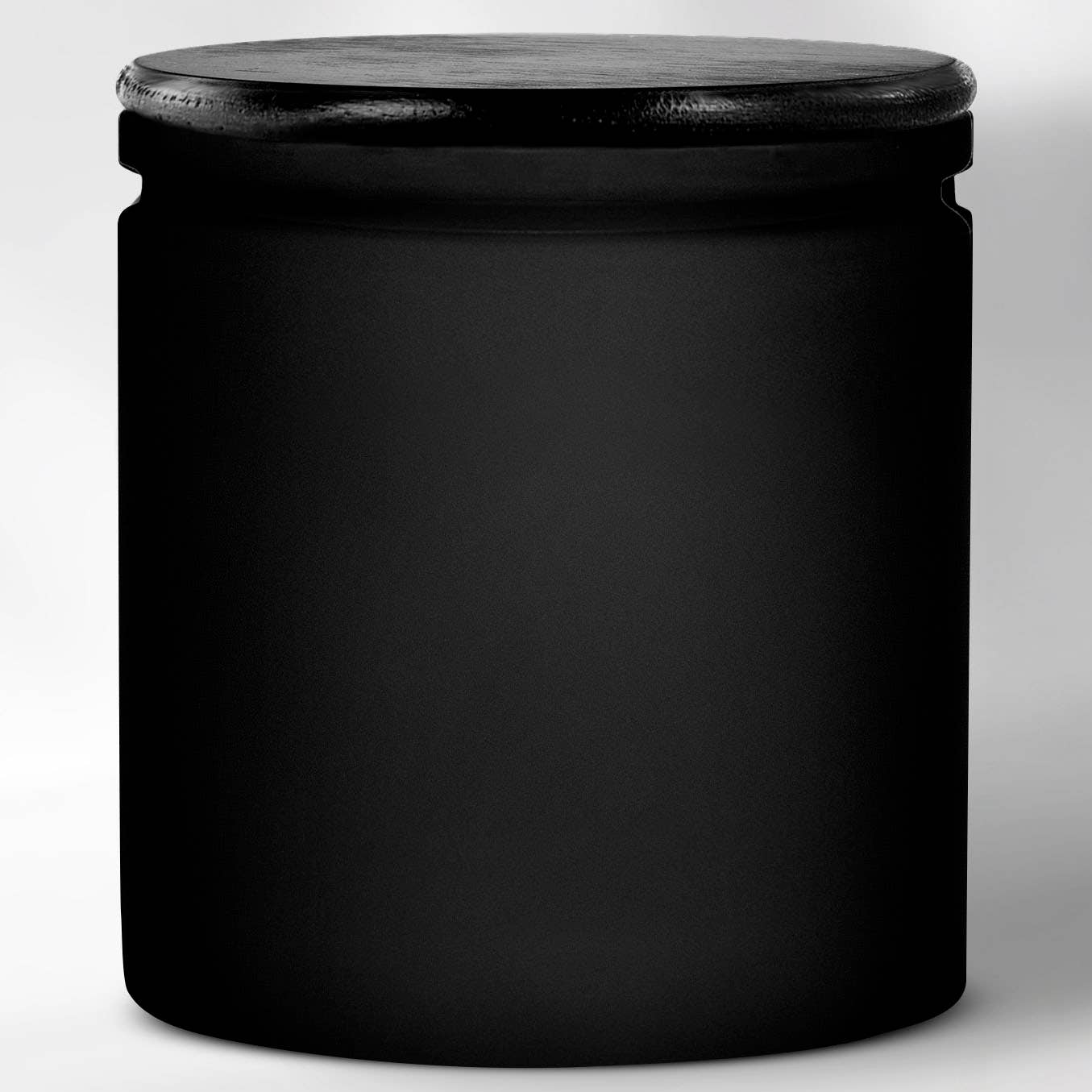 Couronne Co. - Wholesale Decorative Jar - 9 oz Matte Black Glass Storage Jar with Bamboo Lid0