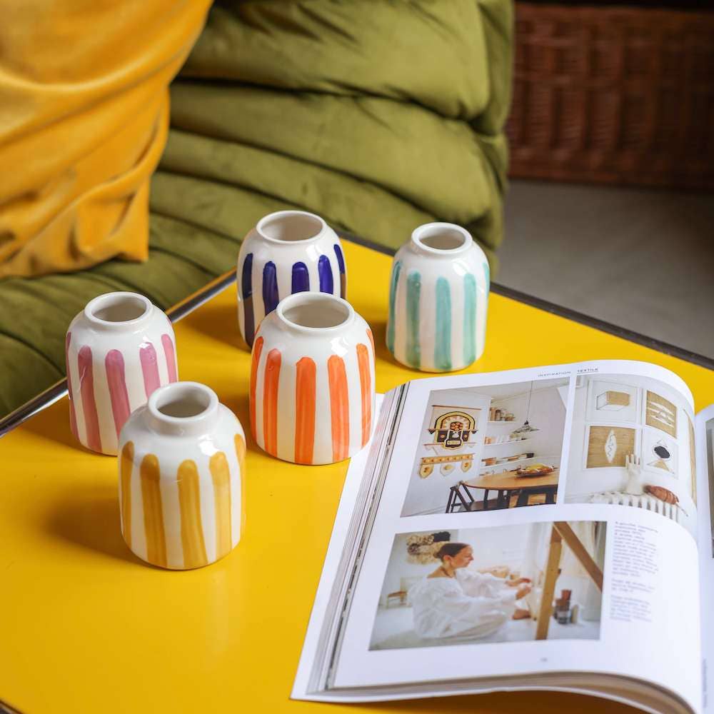 Flowrette - Wholesale Vase - Blue striped soliflora4