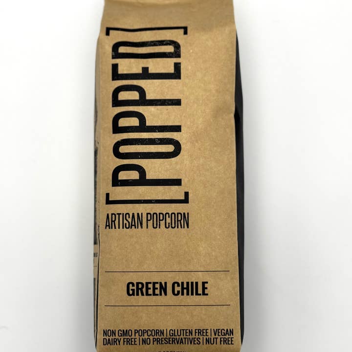 Green Chile Artisan Popcorn for wholesale by POPPED Artisan Popcorn