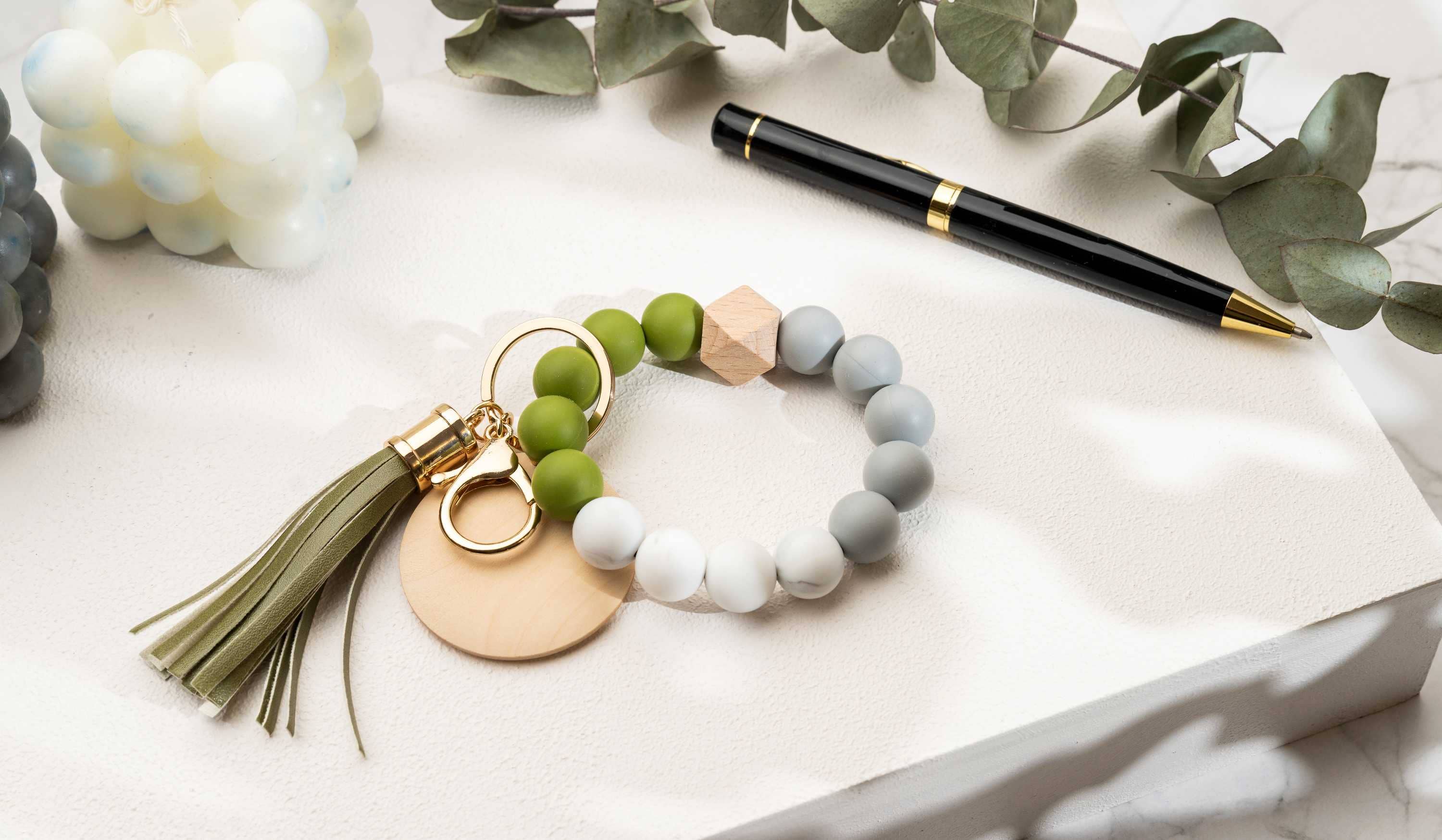 American Leather Goods - Wholesale Keychain Bracelet - Keychain With Wristlet Bangle Bracelet, Keyring Bangle1