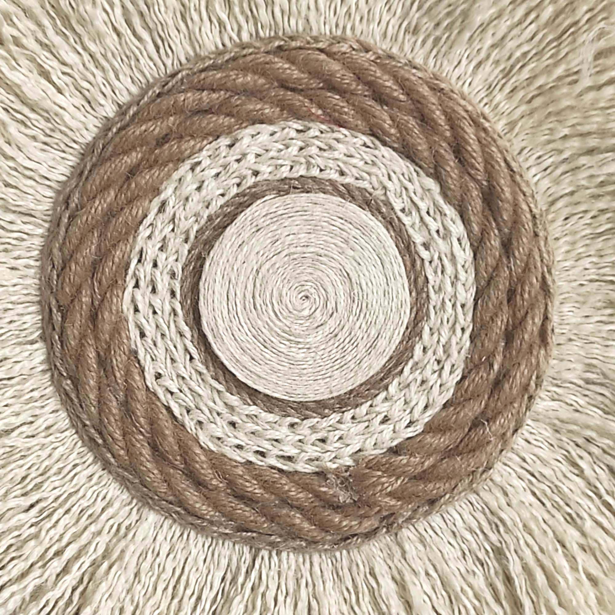 JuteExtravaganza - Wholesale Wall Accent - Large Ivory White Juju Hat Wall Hanging Decor 80cm6