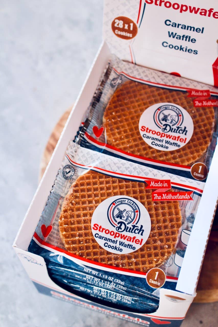 Finger Licking Dutch Stroopwafel Cookies – wholesale Caramel – Dutch Caramel Stroopwafels; Single wrapped 1-packs (QTY:56)1