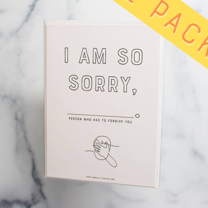 "I Am So Sorry" (2 pack set) for wholesale by I Like Lucy