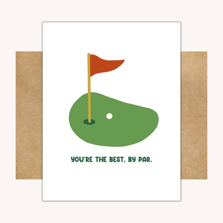 És o Melhor, By Par Card - Cartão de Dia dos Pais de Golfe por atacado de Kelly Scott Design Co