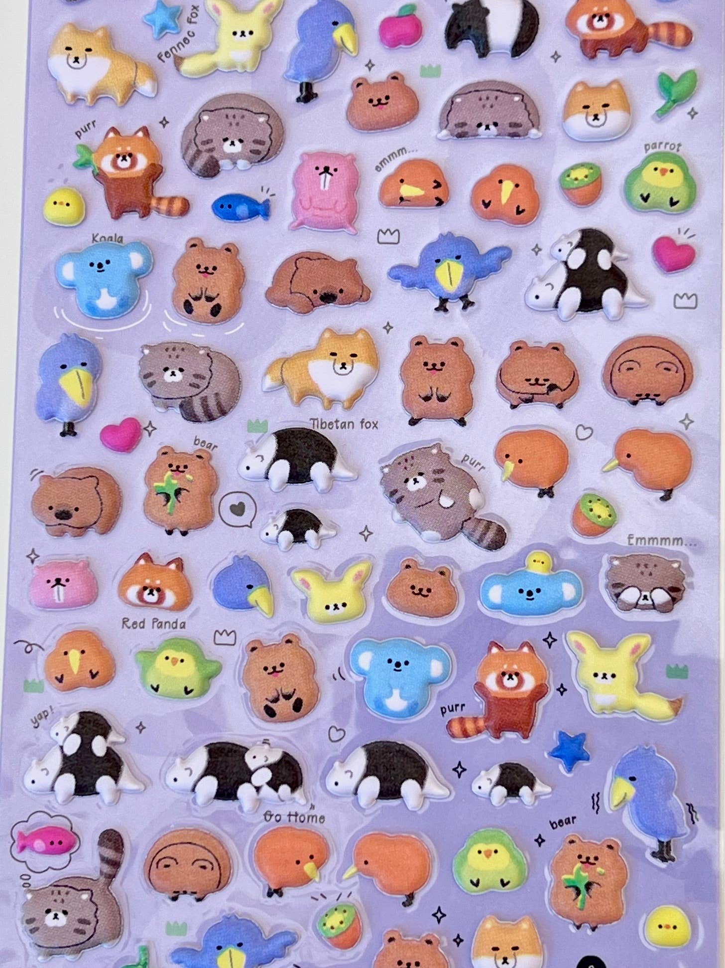 BCmini - Wholesale Sticker - 11023 Tiny Animal Food Court Puffy Assorted Stickers-1211