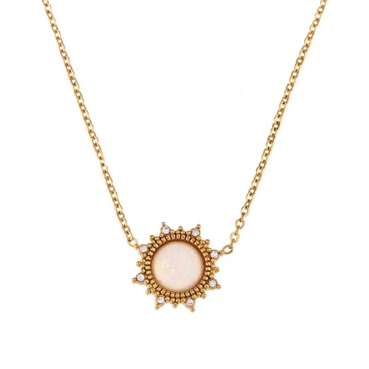 Soleil Opal Sun Necklace for wholesale by Kismet Showroom