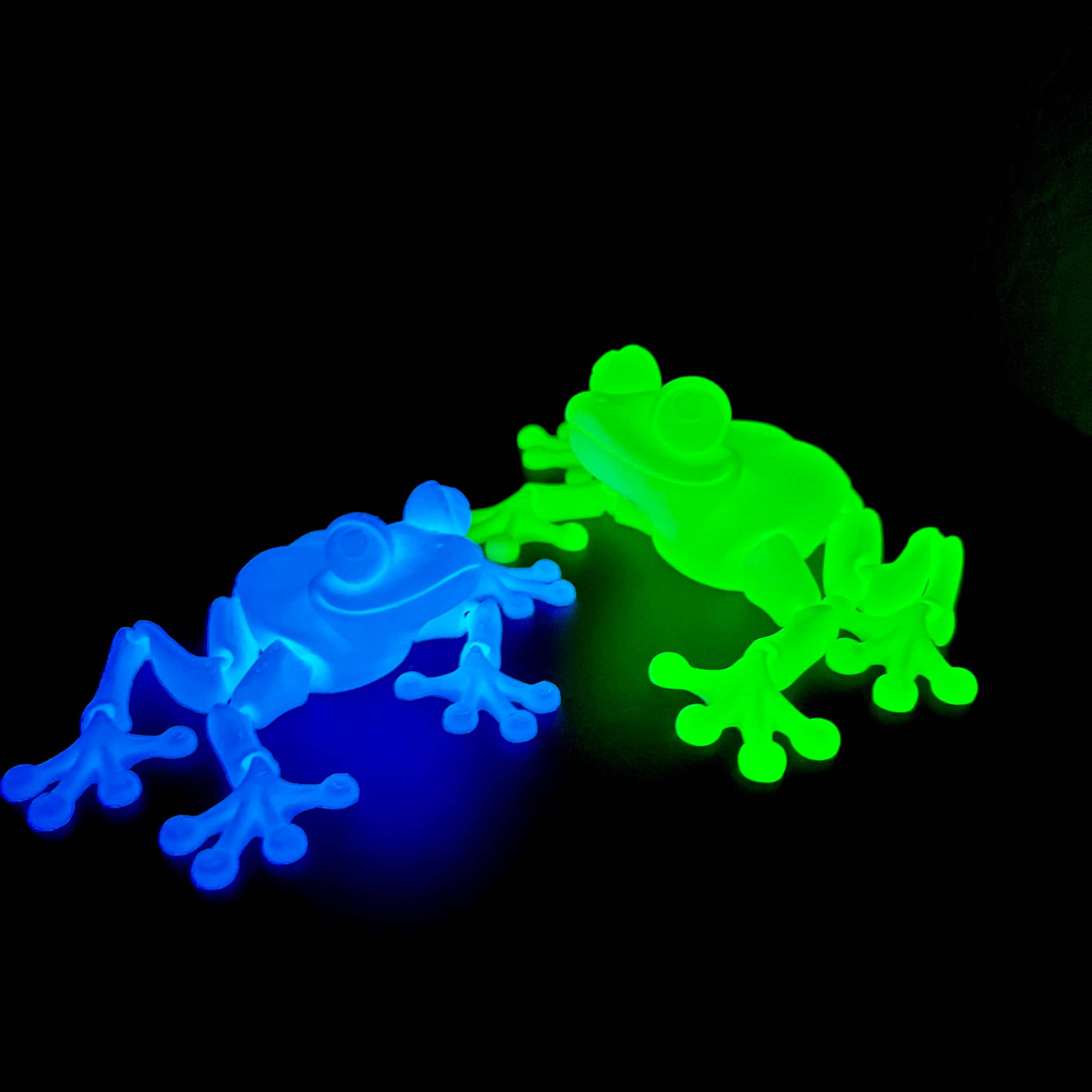 NumanPrints - Vente Fidget/jouet anti-stress – enfant - Options qui brillent dans le noir grâce à l'impression 3D de Flexi Frog !6
