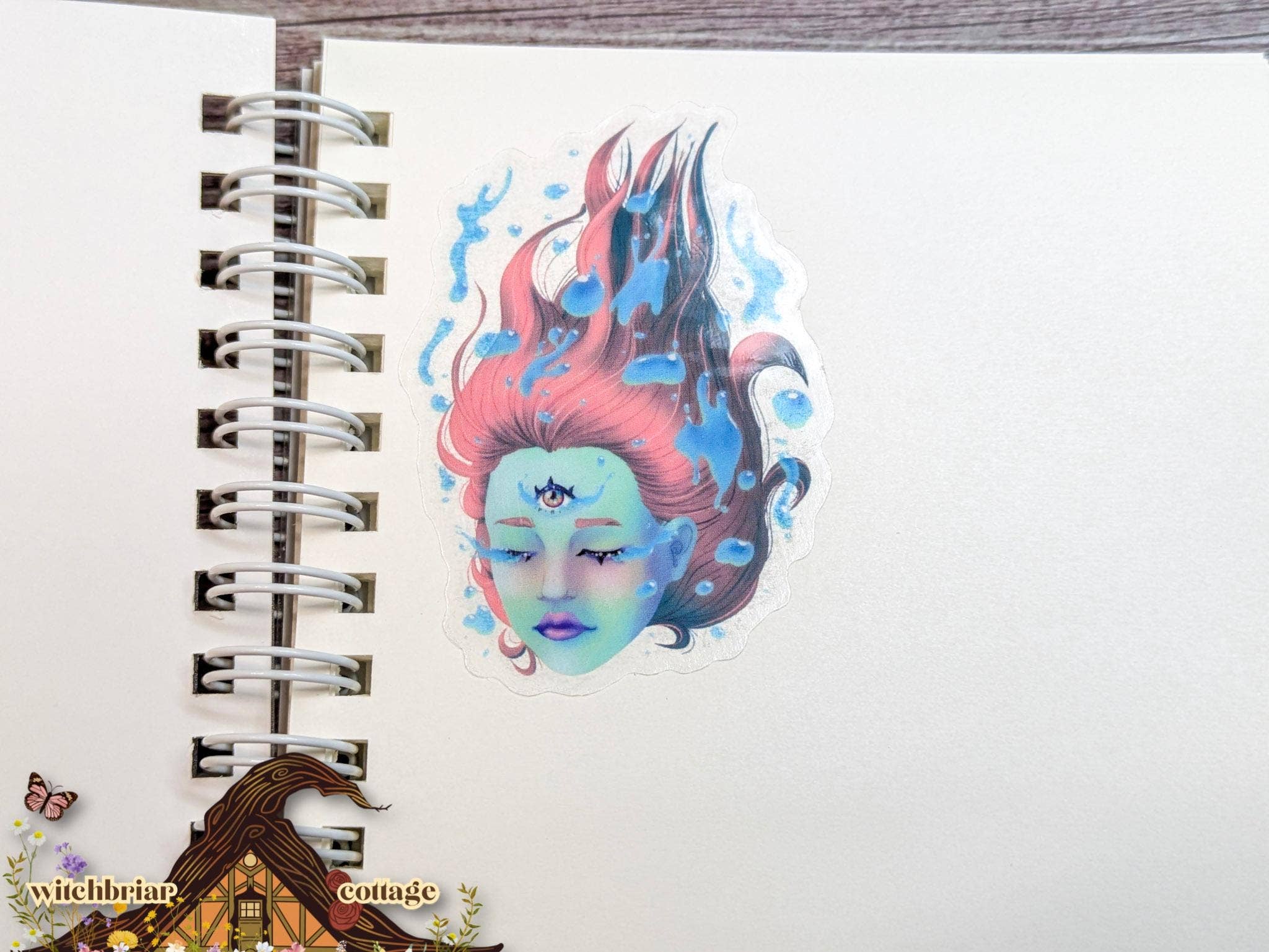 Witchbriar Cottage - Wholesale Sticker - Cute Spooky Tearful CLEAR Vinyl Sticker for Laptop2