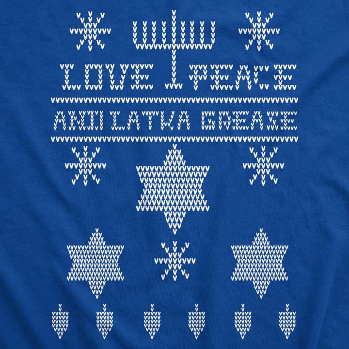 Ugly Hanukkah Sweater Women's Tshirt Christmas Graphic Tee for wholesale by Crazy Dog T-Shirts