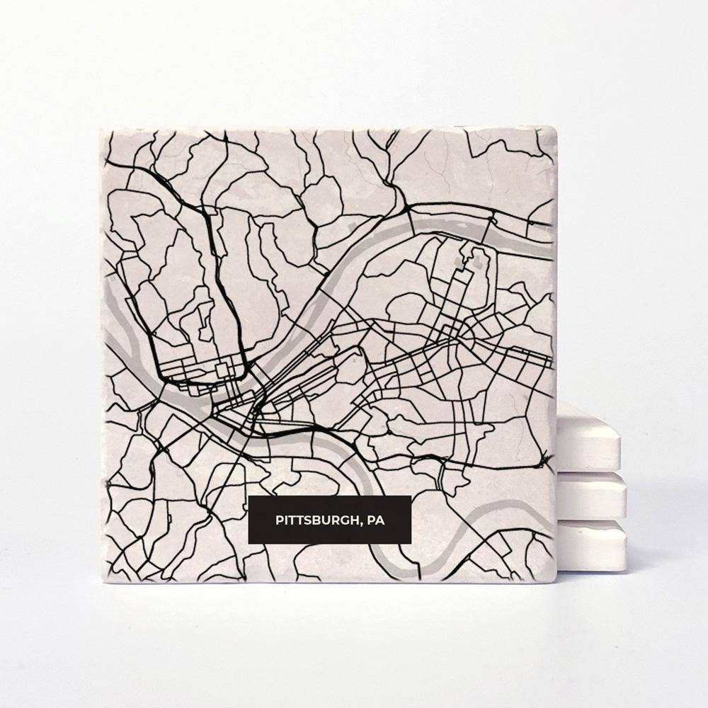 Versatile Coasters - Wholesale Coasters - Pittsburgh Modern Map Coasters0