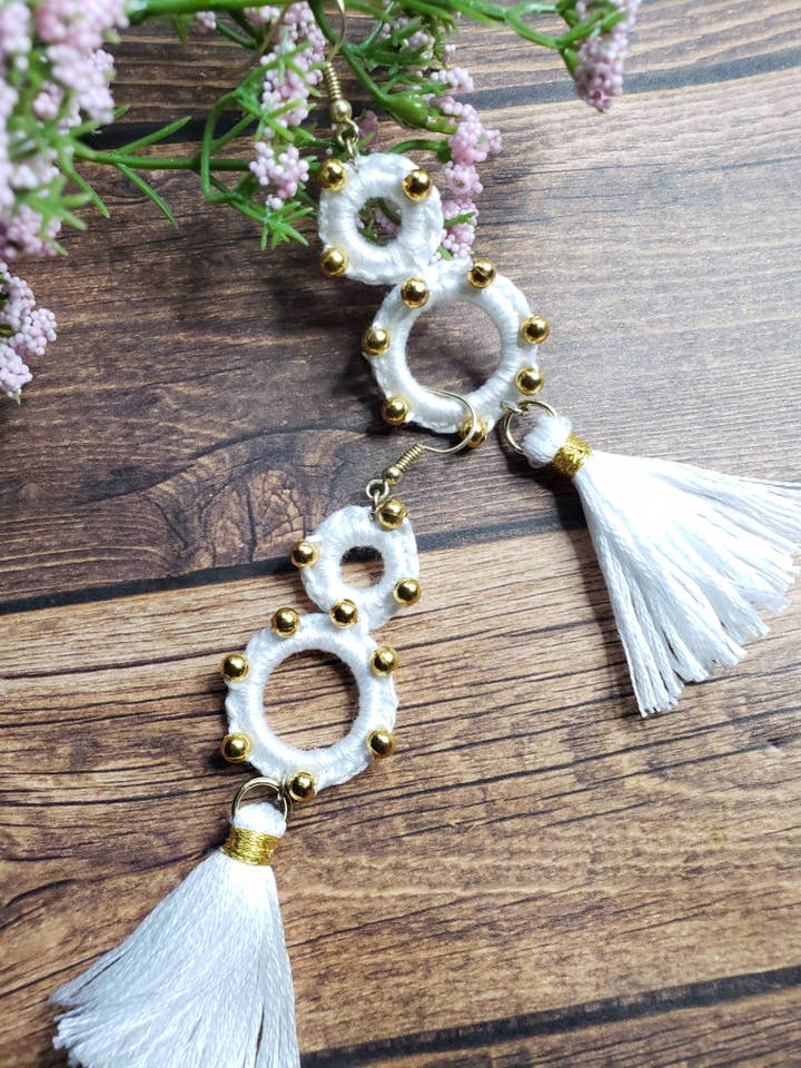 Double Beaded Hoop Earrings for wholesale by Sysaic Knotz