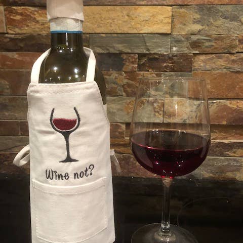 Wine Bottle Apron- Wine Not? for wholesale by All Aboard Party Headquarters